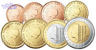 Niederlande 1 Cent -2 Euro, 3.88 <b>Preiswerte</b> Zusammenstellung aller Euromünzen 1 Cent bis 2 Euro
