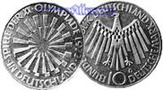 Deutschland, Bundesrepublik 10 DM 1. Ausg. Oly. Spirale Deutschland, je Prägestelle