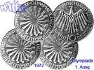 Deutschland, Bundesrepublik 10 DM 1. Ausg. Oly. Spirale Deutschland, <b>kompl. Satz (D/F/G/J) </b>