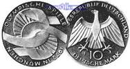 Deutschland, Bundesrepublik 10 DM 2. Ausg. Oly. Arme, je Prägestelle