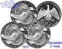Deutschland, Bundesrepublik 10 DM 2. Ausg. Oly. Arme, <b>kompl. Satz (D/F/G/J)</b>