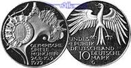 Deutschland, Bundesrepublik 10 DM 4. Ausg. Oly. Gelände, je Prägestelle