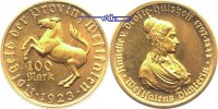 Provinz Westfalen 100 Mark Notgeld- -dicke Ronde- Bronze, vergoldet<br>Jaeger N18