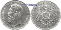 Baden 5 Mark Großherzog Friedrich I, 1856-1907, niedrige Auflage