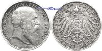 Baden 2 Mark Großherzog Friedrich I, 1856-1907,