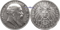 Baden 5 Mark Großherzog Friedrich I, 1856-1907,