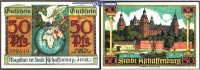 Aschaffenburg 50 Pfg Stadt, gelb. Papier, Grab. A28.3