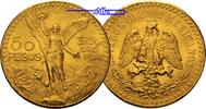 Mexiko 50 Pesos, 37,5g fein Viktoriastatue vom Unabhängigkeits denkmal vor den Vulkanen, Archivbild,