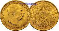 Österreich 10 Kronen,<br> 3,04g <br>fein <br>19 mm Ø Franz Joseph I. (amtl. Neuprägung), Gold -Archivbild-