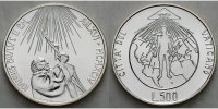 Vatikan 500 Lire Papst Johannes Paul II., von Lichtstrahlen erleuchtet