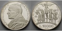 Vatikan 2 x 10.000 Lire Heiliges Jahr 2000 -4.Ausgabe (2)- Das letzte Abendmahl - Die Kreuzigung