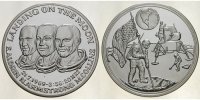 Mondlandung 49,9g fein,<br> 50 mm Ø Silbermedaille zur Landung auf dem Mond