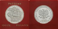 Polen 100 Zlotych 50 Jahre Segelschulschiff -Dar Pomorza- PROBE , (Silber)