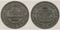 Hamburg, Bank 1/100 Verrechnungs marke Hamburgische Bank von 1923 A.G. - Notgeld,