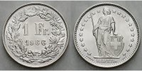 Schweiz 1 Franken Kursmünze, 1 Fr, 1875-1967, 23mm Ø, Silber 4,175g fein
