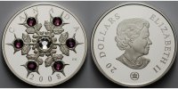 Kanada 20 $ 20 $ Schneeflocke, changierende -lila/Amethyst- Swarowski Kristalle 3.Münze
