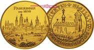 Paderborn 9,83g<br> fein, <br>26mm Ø Medaille in Gold - Stadtsiegel / Paderborn um 1650 / <b>mit Punze 986