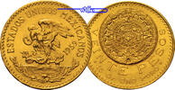 Mexiko 20 Pesos, 15,00g fein 27 mm Ø Azteken Kalender, Gold -Archivbild-