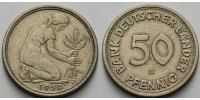 Bundesrepublik Deutschland 50 Pfg Kursmünze, Bank deutscher Länder, 50 Pfg, schöne Patina,