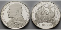 Vatikan 2 x 10.000 Lire Heiliges Jahr 2000 -3.Ausgabe- Heilung des Gelähmten + Stillung des Sturms