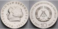Deutschland, DDR 10 Mark Ludwig van Beethoven, Silber,<b>-Archivbild-</b>