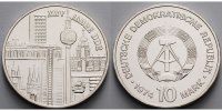 Deutschland, DDR 10 Mark Städtemotiv 25 Jahre DDR, Silber,<b>-Archivbild-</b>