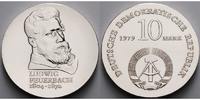 Deutschland, DDR 10 Mark Ludwig Feuerbach, Silber,<b>-Archivbild-</b>