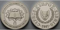 Zypern 1 CYP Römische Verträge 2007 / Kupfer-Nickel, ohne Zertifikat und Etui