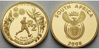 Süd-Afrika 1/4 oz. 7,78g fein, 2 Rand 22 mm Ø Fußball Weltmeisterschaft 2010 in Südafrika, inkl. Kapsel & Zertifikat & Etui