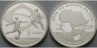 Brasilien 5 Reais Fußball Weltmeisterschaft 2010 in Südafrika,inkl.Kaps&Zertifikat,<b> HIGHLIGHT!