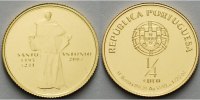 Portugal 1/4 Euro 1,56g fein 14 mm Ø Heiliger Antonius vz. - Gold