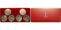 Russland/ Sowjetunion 1 Rubel (6 x 1Rubel) XXII.Oly.Sommerspiele 1980 in Moskau(6 Münzen)Kupfer-Nickel,mit MDM-Zertifikate