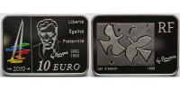 Frankreich 10 Euro Georges Braque 5. rechteckige Münze aus Frankreich inkl. Etui&Zertifikat&Schuber