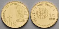 Portugal 1/4 Euro 1,56g fein 14 mm Ø Antonio Vieira - Gold