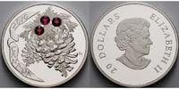 Kanada 20 $ 20 $ Kristall-Kiefernzapfen, changierende Swarowski-Kristalle - rubinrot -