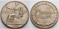 Italien 1 Lire Victor Emanuel III. 1900-1946