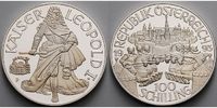 Österreich 100 Schilling Kaiser Leopold I inkl. Etui & Zertifikat & Schuber <b>-Archivbild-</b>