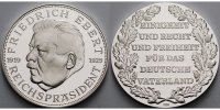 Deutschland 24,93g fein<br> 40mm Ø Medaille in Silber Friedrich Ebert, Reichspräsident 1919-1925