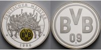 Deutschland Medaille BVB Borussia Dortmund Deutscher Meister 1996 inkl. Kapsel & Zertifikat, m.Patina