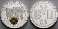 Deutschland Medaille BVB Borussia Dortmund Deutscher Meister 1963 inkl. Kapsel & Zertifikat, m.Patina