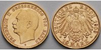 Baden 10 Mark, 3,58g fein, 19,5mm Ø Friedrich II. 1907 - 1918