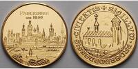 Paderborn 9,66g<br> fein, <br>26mm Ø Medaille in Gold - Stadtsiegel / Paderborn um 1650 / <b>ohne Punze 986