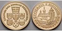 Paderborn 7,13g fein, <br>22mm Ø Medaille in Gold - auf den Kreis Paderborn, Sieben Wappen o. Jz.(1965)