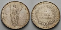 Italien-Lombardei 5 Lire Provisorische Regierung, Mailand