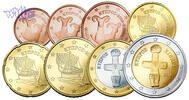 Zypern 1 Cent -2 Euro, 3.88 <b>Preiswerte</b> Zusammenstellung aller Euromünzen 1 Cent bis 2 Euro