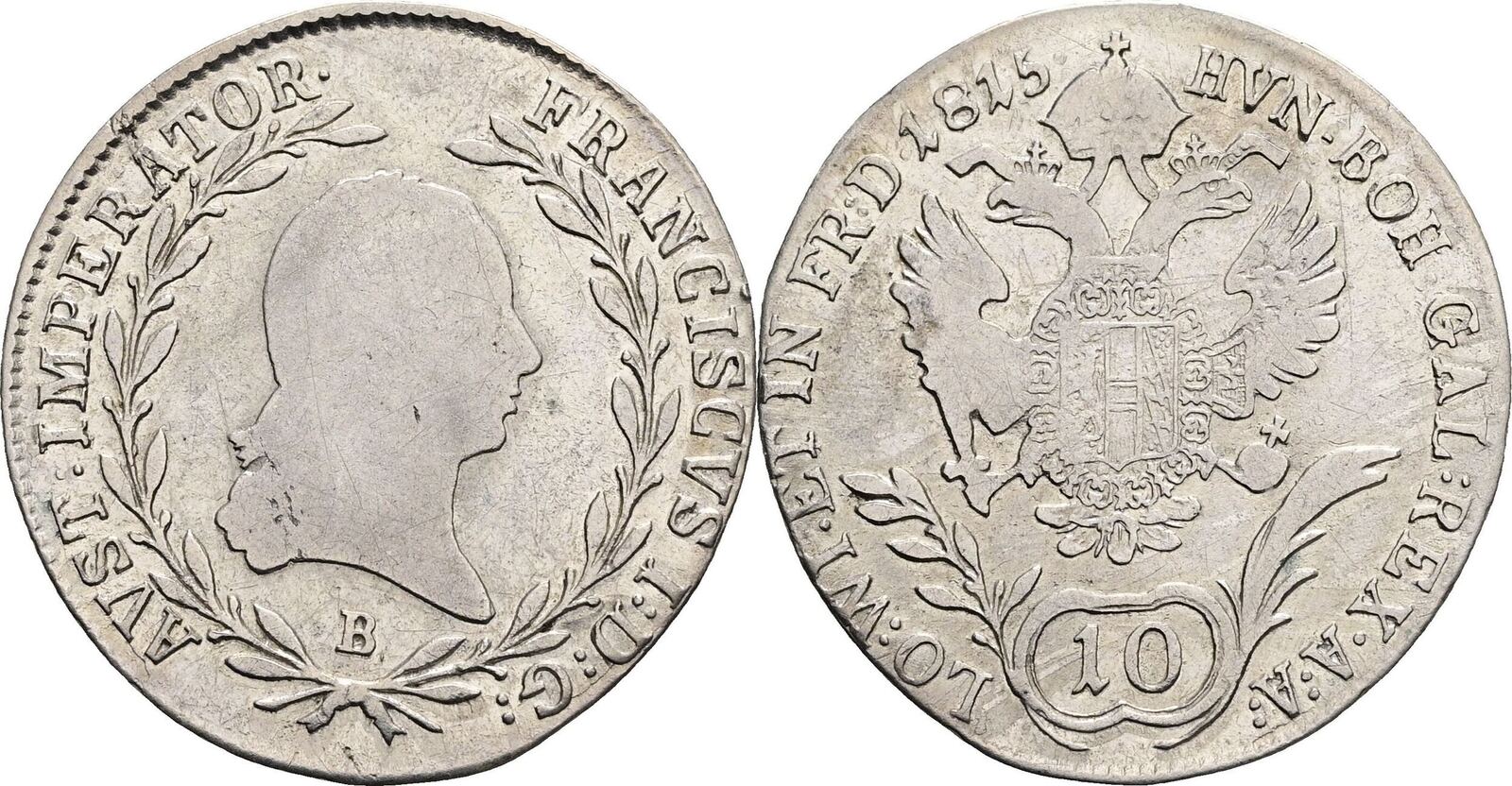 Österreich Franz II I 1792 1835 10 Kreuzer 1815 B Kremnitz VF MA