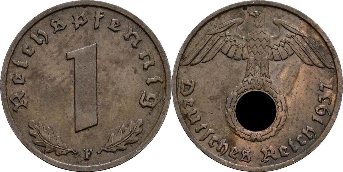 Deutsches Drittes Reich Reichspfennig F Vf Ma Shops