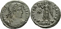 Rom Kaiserreich Follis NM Constans Follis Siscia 347 VICTORIA AVGG Kranz Christogramm Stern RIC 177