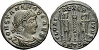 Rom Kaiserreich Follis NM Constans Follis Thessalonica 336/7 GLORIA EXERCITVS Soldat Standarte RIC 225