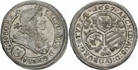 Römisch-Deutsches Reich 3 Kreuzer RDR Österreich Leopold I. 3 Kreuzer 1697 IA Graz Groschen Habsburg Herinek 1361